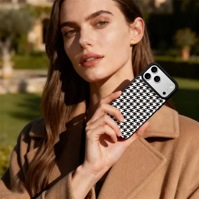 Coque iPhone 17 Pro Max MagSafe motif pied-de-poule