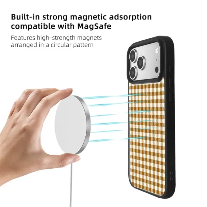 Coque iPhone 17 Pro Max MagSafe motif carreaux et étoiles