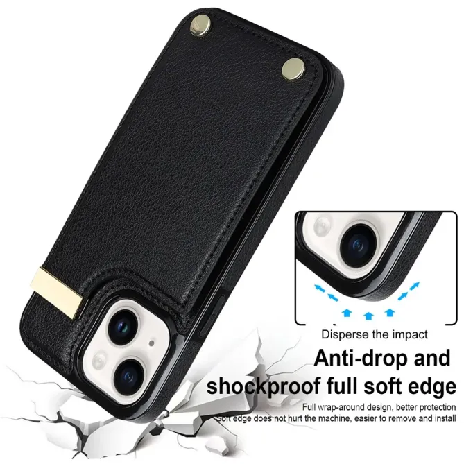 Coque iPhone 13 porte-cartes dos simili cuir