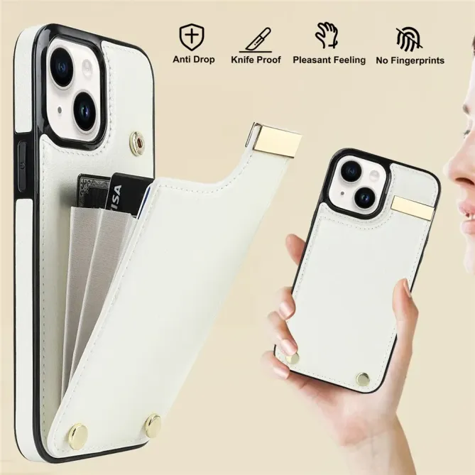 Coque iPhone 13 porte-cartes dos simili cuir