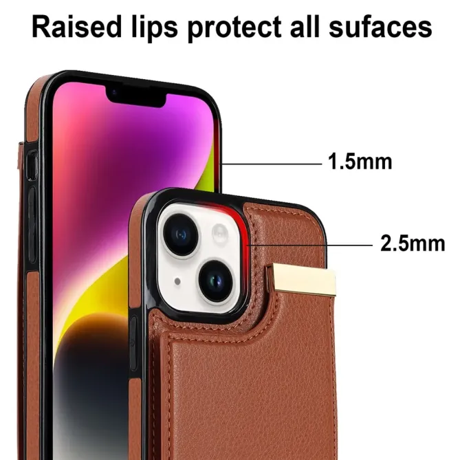 Coque iPhone 13 porte-cartes dos simili cuir