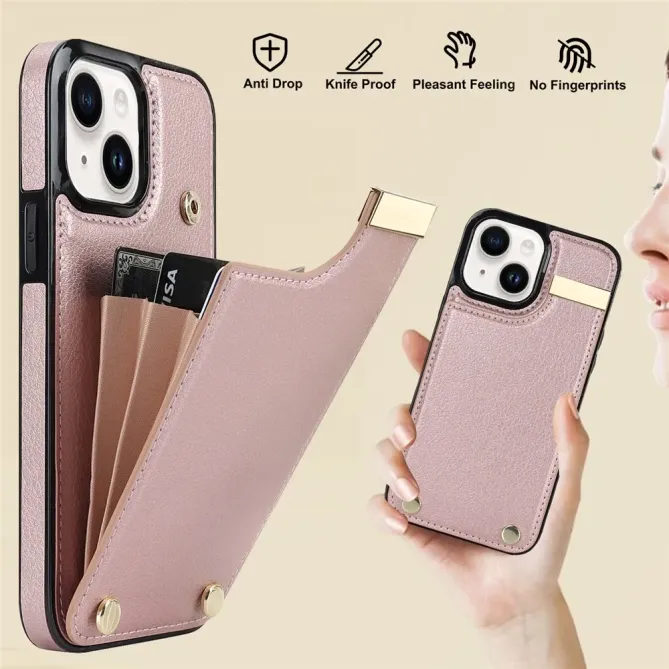 Coque iPhone 13 porte-cartes dos simili cuir