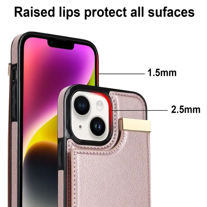 Coque iPhone 13 porte-cartes dos simili cuir