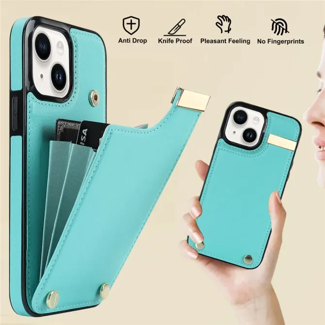 Coque iPhone 13 porte-cartes dos simili cuir