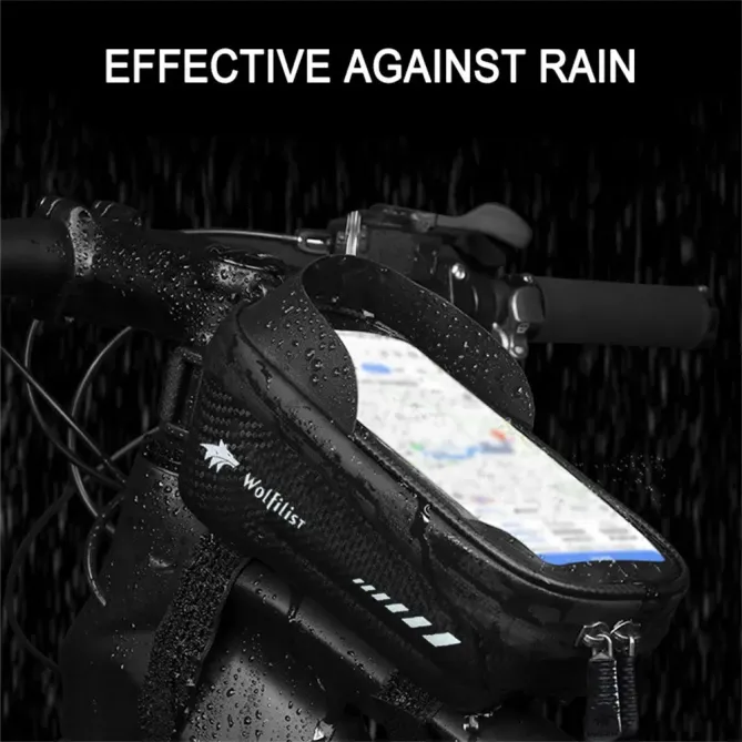 Support téléphone vélo étanche avec sacoche guidon rotative tactile