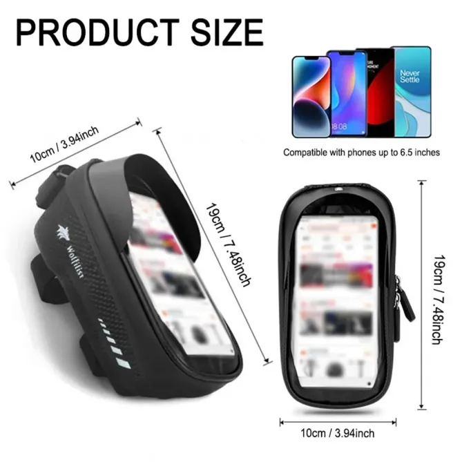 Sacoche cadre vélo coque rigide EVA tactile étanche 1.5L