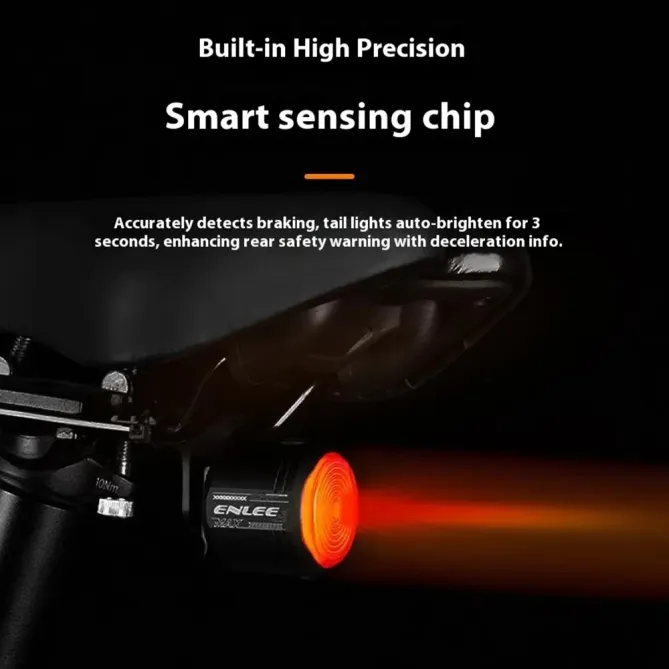 Feu arrière vélo intelligent capteur freinage étanche IP66