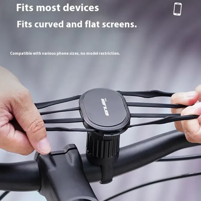 Support téléphone vélo silicone rotatif universel fixation souple