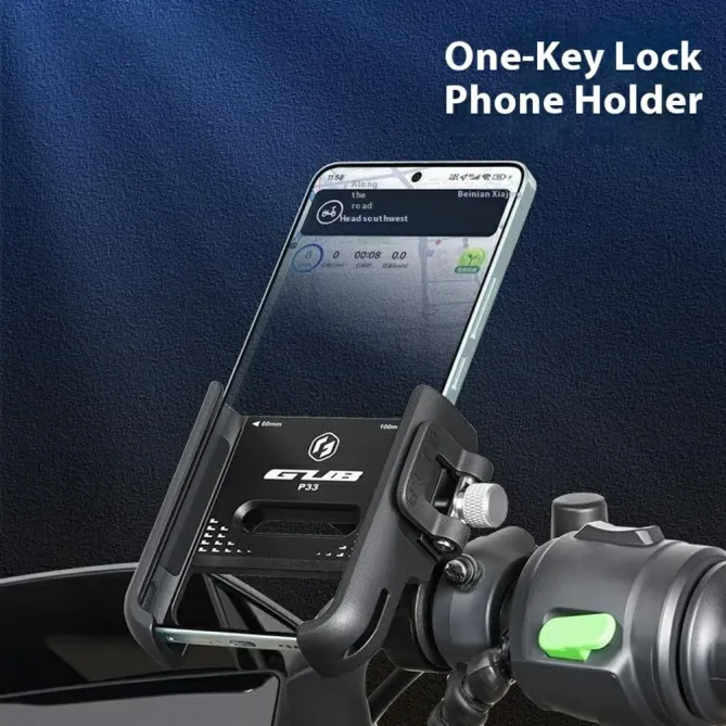 Support téléphone vélo aluminium rotation 360 fixation rapide universe