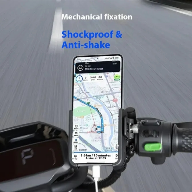 Support téléphone vélo aluminium rotation 360 fixation rapide universe