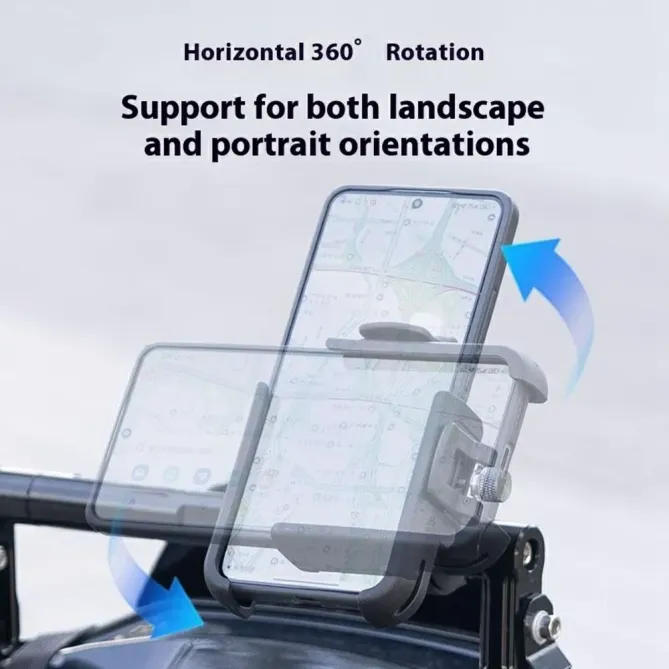 Support téléphone vélo aluminium rotation 360 fixation rapide universe
