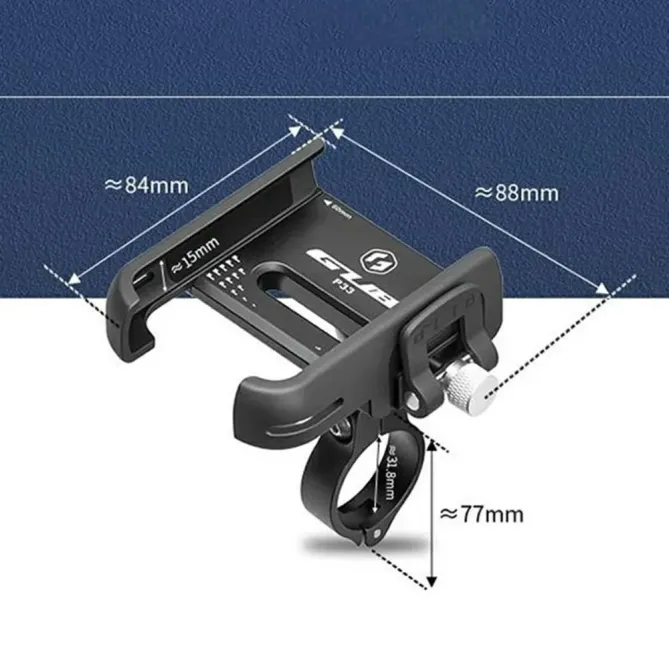 Support téléphone vélo aluminium rotation 360 fixation rapide universe