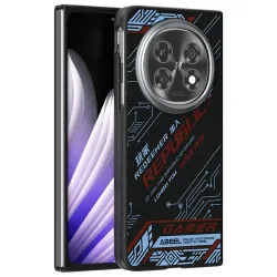 Coque Oppo Find N5 Design Circuit Bleu et Rouge