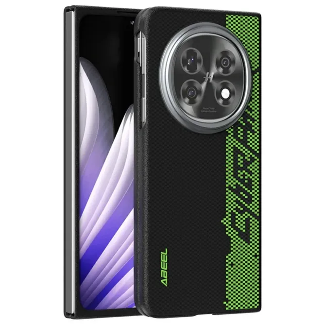Coque Oppo Find N5 Racing Noir et Vert Compatible MagSafe