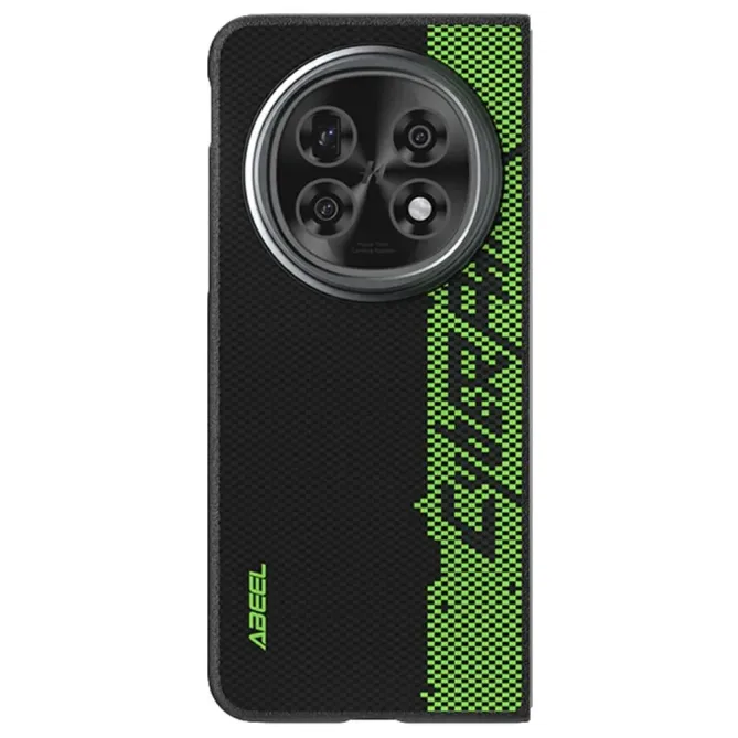 Coque Oppo Find N5 Racing Noir et Vert Compatible MagSafe
