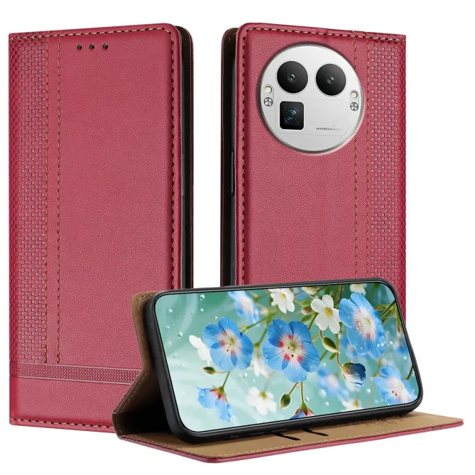 Flip Cover Realme GT 8 Pro Lignes Structurées avec Porte-Cartes