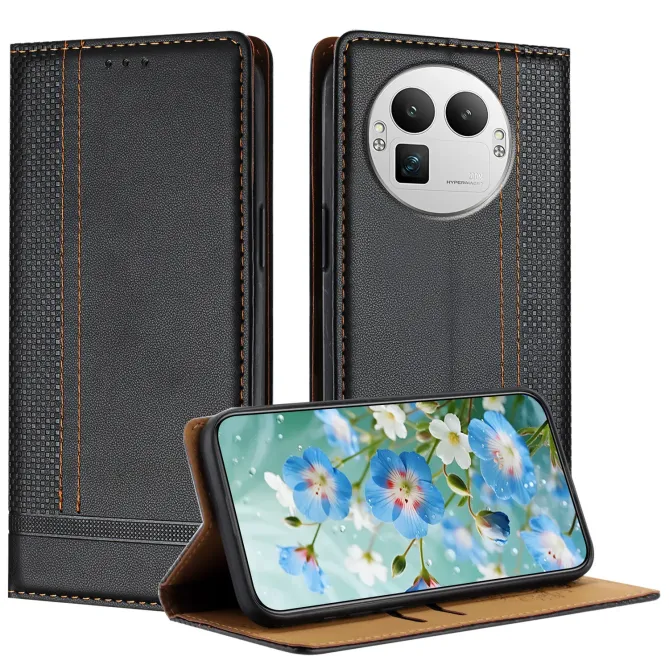 Flip Cover Realme GT 8 Pro Lignes Structurées avec Porte-Cartes