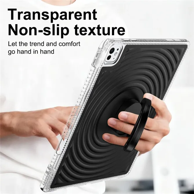 Coque iPad Air 13 / Pro 12.9 et 13 antichoc motif vague avec bague sup