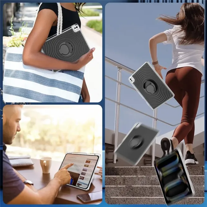 Coque iPad Air 13 / Pro 12.9 et 13 antichoc motif vague avec bague sup
