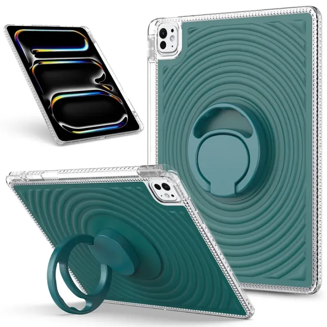 Coque iPad Air 13 / Pro 12.9 et 13 antichoc motif vague avec bague sup