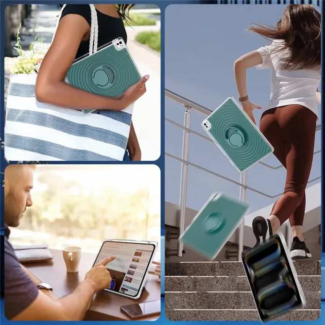 Coque iPad Air 13 / Pro 12.9 et 13 antichoc motif vague avec bague sup