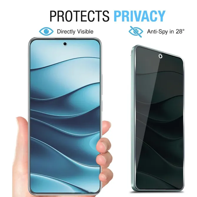 Verre Trempé Anti-espion POCO F8 Pro Confidentialité Bords Noirs 9H+