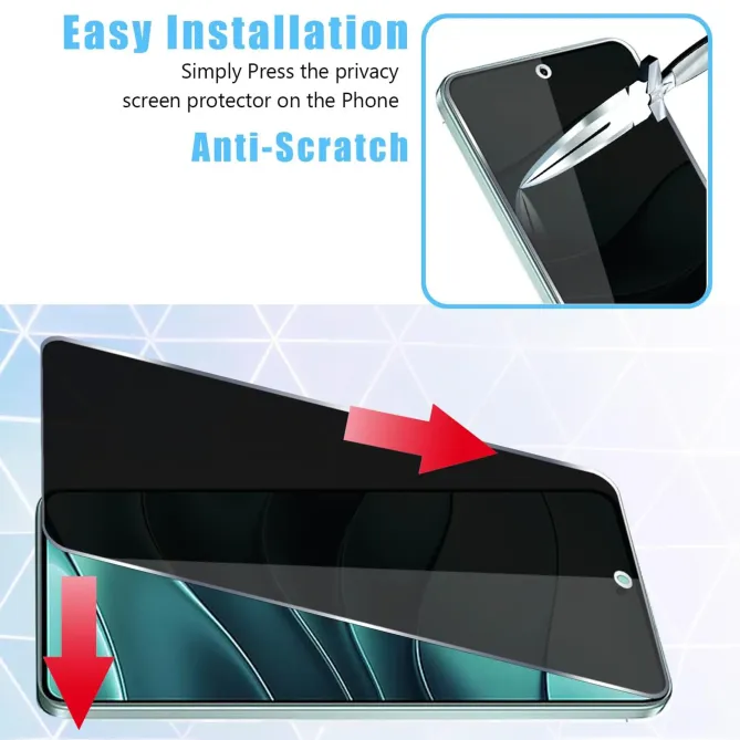 Verre Trempé Anti-espion POCO F8 Pro Confidentialité Bords Noirs 9H+