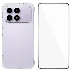 Pack Poco F8 Pro | Coque Coins Renforcés Transparente avec Verre Tremp