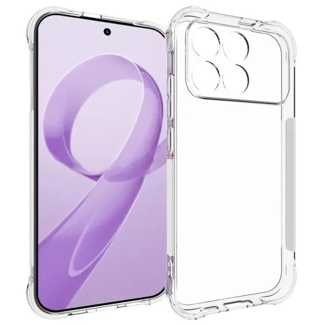 Pack Poco F8 Pro | Coque Coins Renforcés Transparente avec Verre Tremp