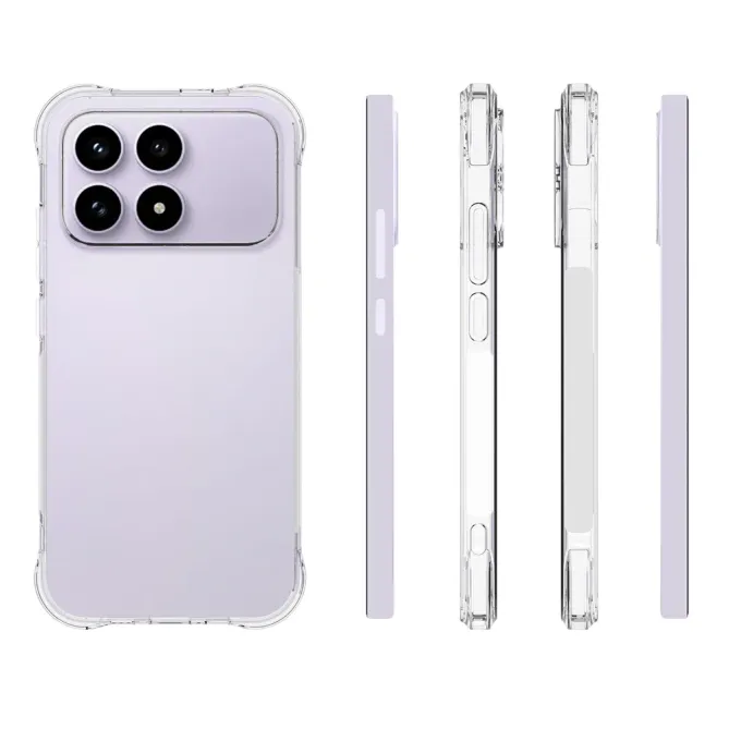 Pack Poco F8 Pro | Coque Coins Renforcés Transparente avec Verre Tremp