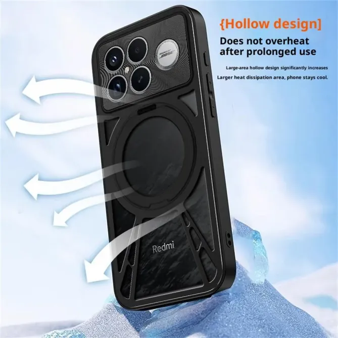 Coque POCO F8 Pro MagSafe Support Anneau Rotatif Antichoc Dissipation