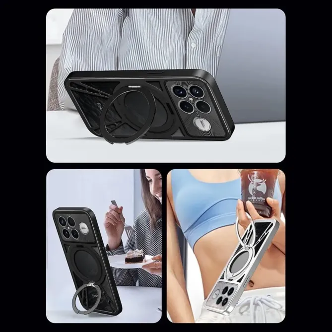 Coque POCO F8 Pro MagSafe Support Anneau Rotatif Antichoc Dissipation
