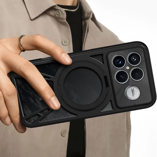 Coque POCO F8 Pro MagSafe Support Anneau Rotatif Antichoc Dissipation