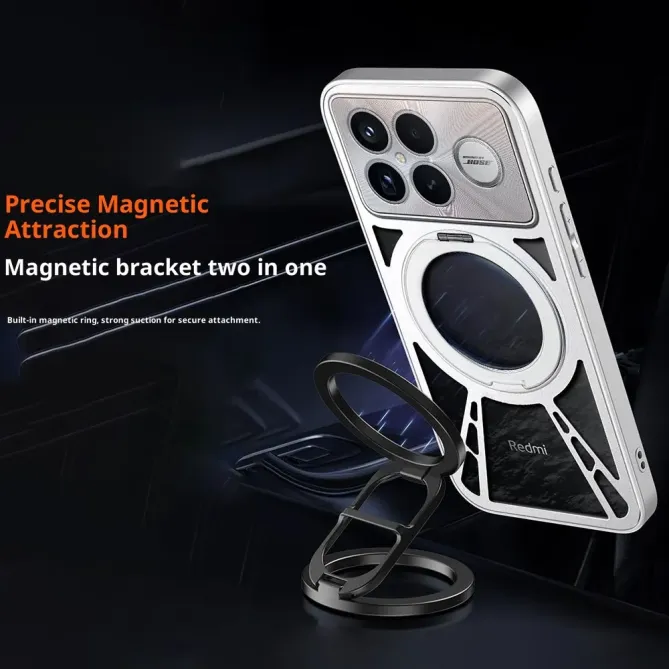 Coque POCO F8 Pro MagSafe Support Anneau Rotatif Antichoc Dissipation