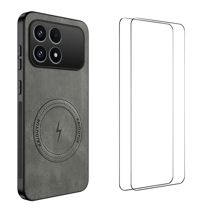 Coque POCO F8 Pro MagSafe Nappa avec 2 verre trempé