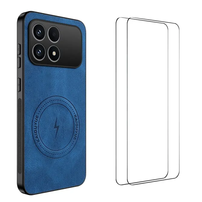 Coque POCO F8 Pro MagSafe Nappa avec 2 verre trempé