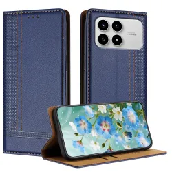 Flip Cover POCO F8 Pro Lignes Structurées avec Porte-Cartes