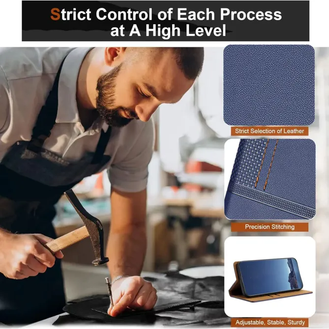 Flip Cover POCO F8 Pro Lignes Structurées avec Porte-Cartes