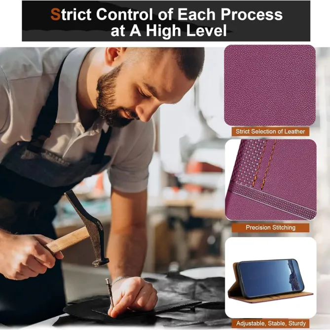 Flip Cover POCO F8 Pro Lignes Structurées avec Porte-Cartes