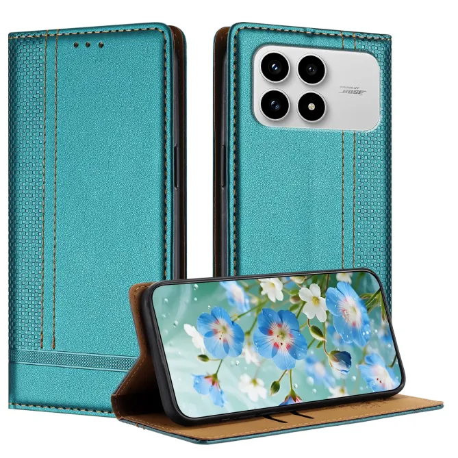 Flip Cover POCO F8 Pro Lignes Structurées avec Porte-Cartes