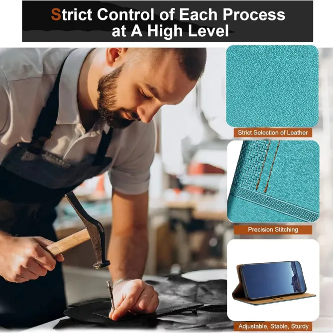 Flip Cover POCO F8 Pro Lignes Structurées avec Porte-Cartes