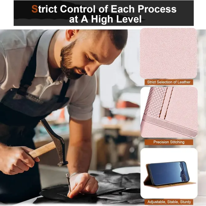 Flip Cover POCO F8 Pro Lignes Structurées avec Porte-Cartes