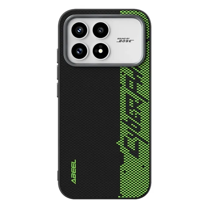 Coque POCO F8 Pro Racing Noir et Vert Compatible MagSafe