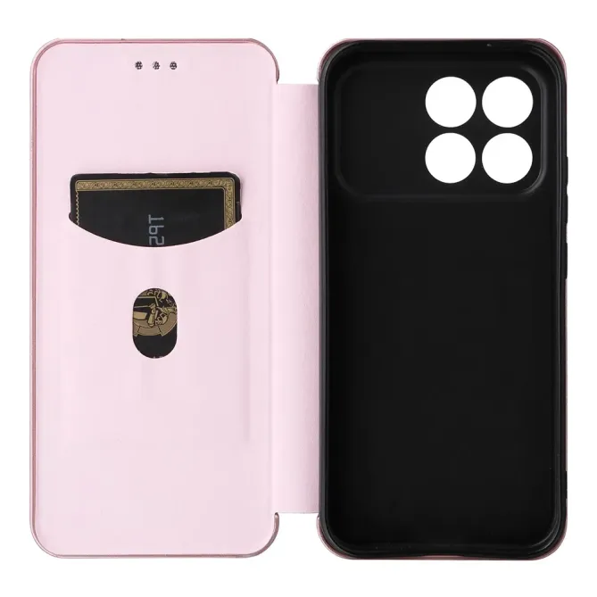 Flip Cover POCO F8 Pro design fibre de carbone