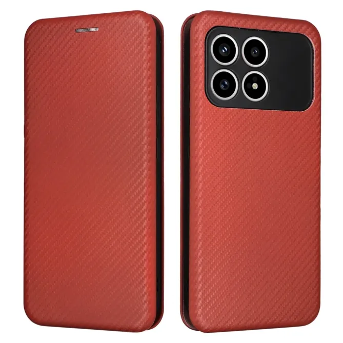 Flip Cover POCO F8 Pro design fibre de carbone
