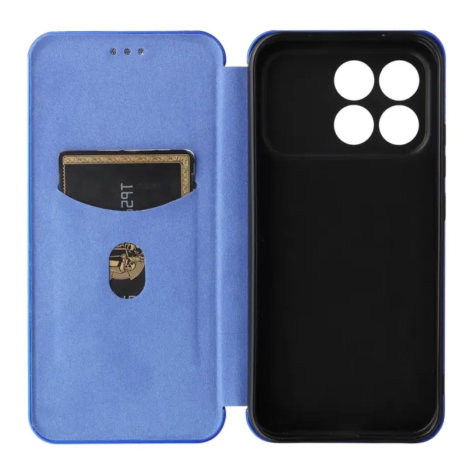 Flip Cover POCO F8 Pro design fibre de carbone