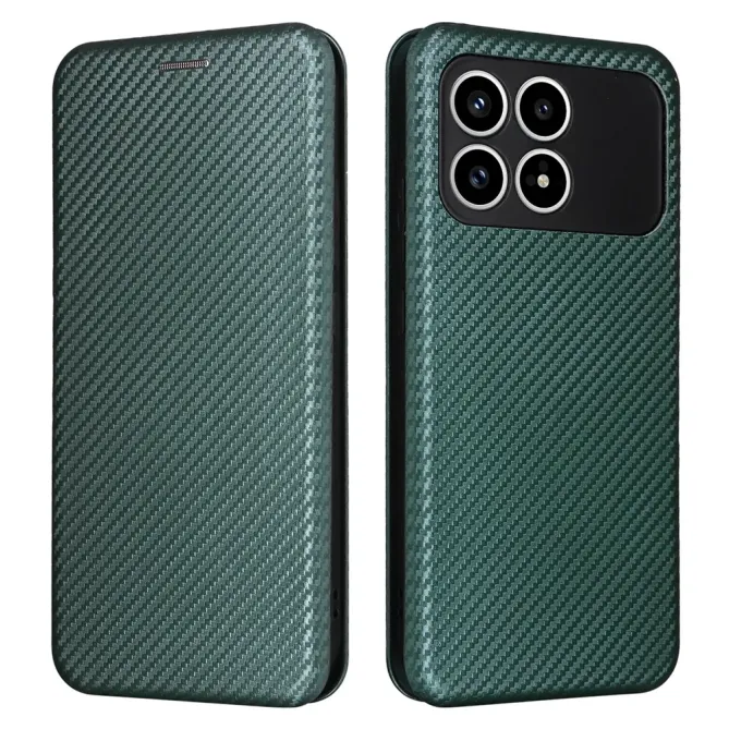Flip Cover POCO F8 Pro design fibre de carbone