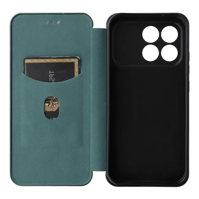 Flip Cover POCO F8 Pro design fibre de carbone
