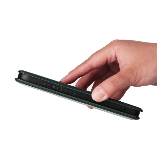 Flip Cover POCO F8 Pro design fibre de carbone
