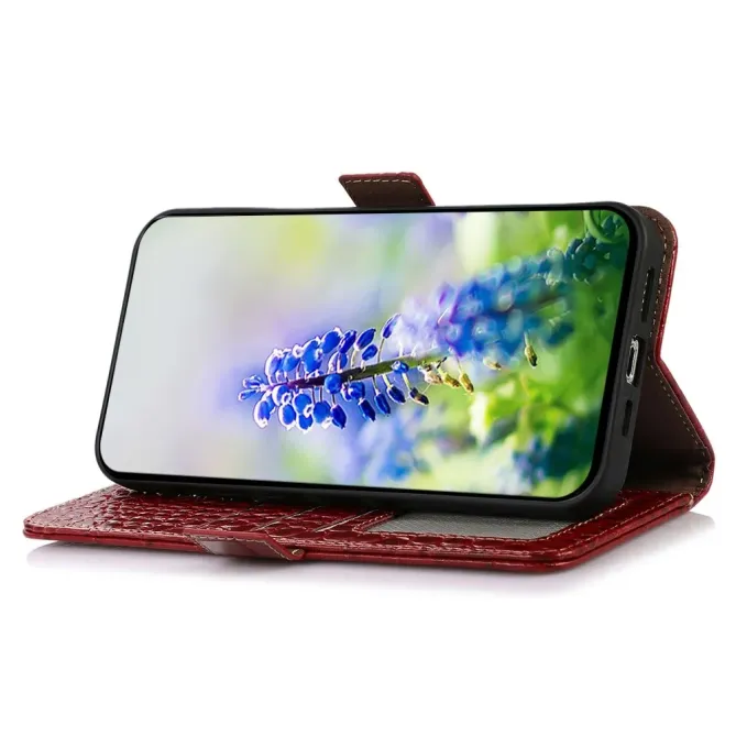 Housse POCO F8 Pro cuir véritable aspect croco